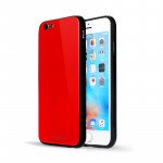 Wholesale iPhone 8 / 7 Tempered Glass Hybrid Case Cover (Red)